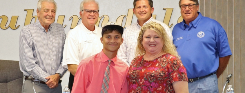 City Commissioners pose for photo with RLC Scholarship winner